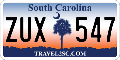 SC license plate ZUX547