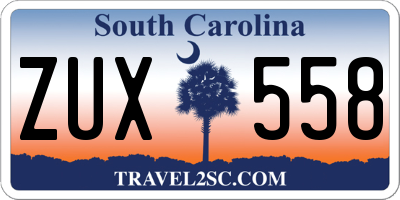 SC license plate ZUX558