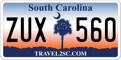 SC license plate ZUX560