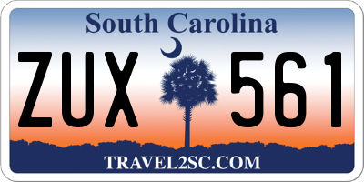 SC license plate ZUX561