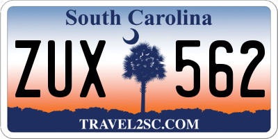 SC license plate ZUX562