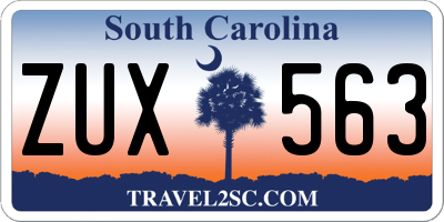 SC license plate ZUX563