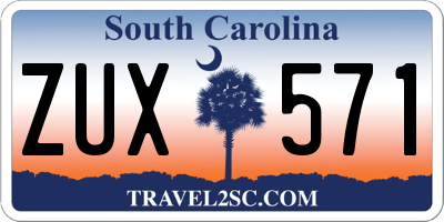 SC license plate ZUX571