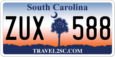 SC license plate ZUX588