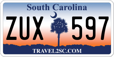 SC license plate ZUX597