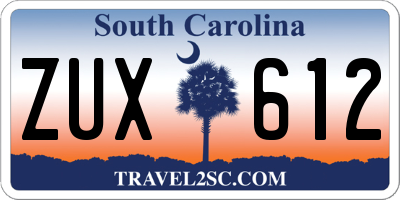 SC license plate ZUX612