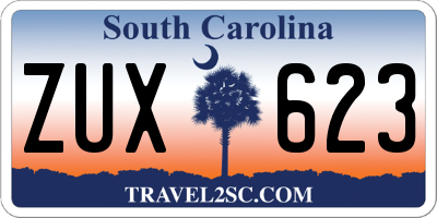 SC license plate ZUX623