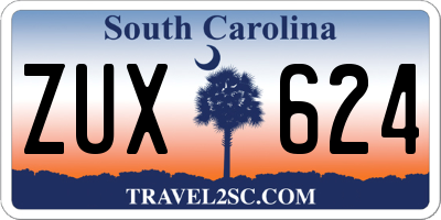 SC license plate ZUX624