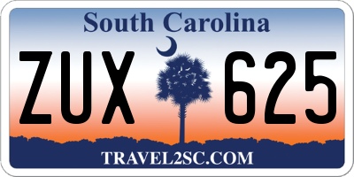 SC license plate ZUX625