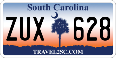 SC license plate ZUX628