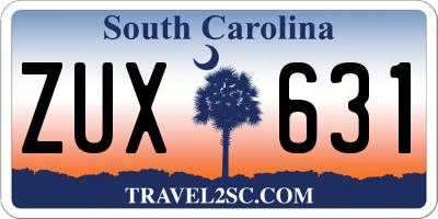SC license plate ZUX631
