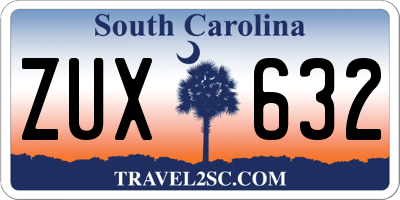 SC license plate ZUX632