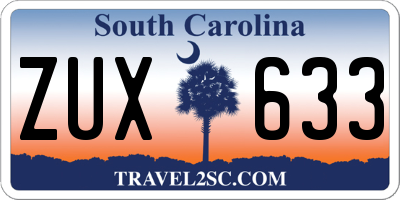 SC license plate ZUX633