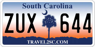 SC license plate ZUX644