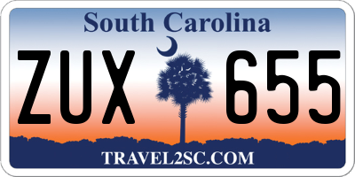 SC license plate ZUX655