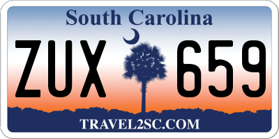 SC license plate ZUX659