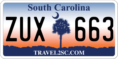 SC license plate ZUX663