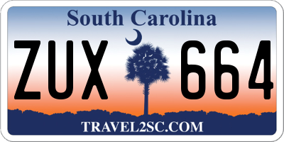 SC license plate ZUX664