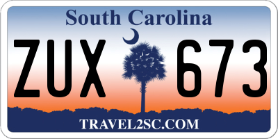 SC license plate ZUX673