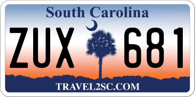 SC license plate ZUX681