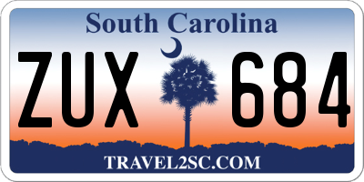 SC license plate ZUX684