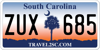 SC license plate ZUX685