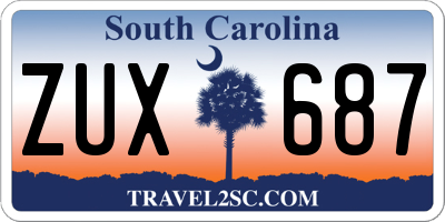 SC license plate ZUX687