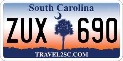 SC license plate ZUX690