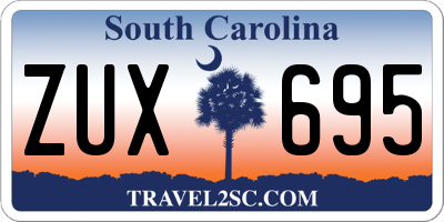 SC license plate ZUX695