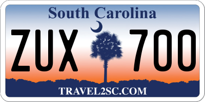 SC license plate ZUX700