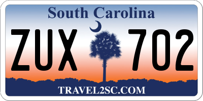 SC license plate ZUX702