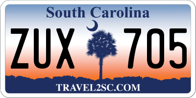 SC license plate ZUX705
