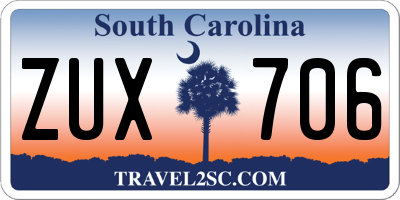 SC license plate ZUX706
