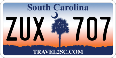 SC license plate ZUX707