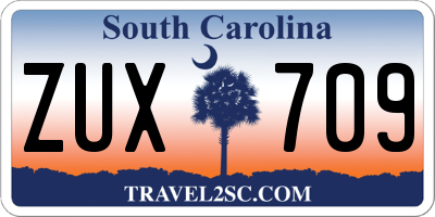 SC license plate ZUX709