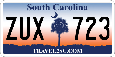 SC license plate ZUX723
