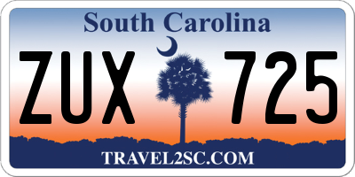SC license plate ZUX725