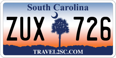 SC license plate ZUX726