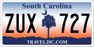 SC license plate ZUX727