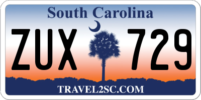 SC license plate ZUX729