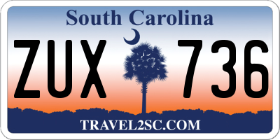 SC license plate ZUX736