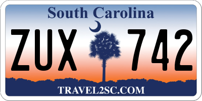 SC license plate ZUX742