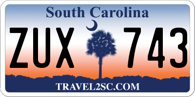 SC license plate ZUX743