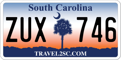 SC license plate ZUX746
