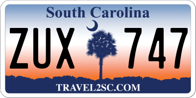 SC license plate ZUX747
