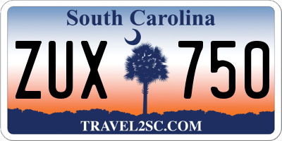 SC license plate ZUX750