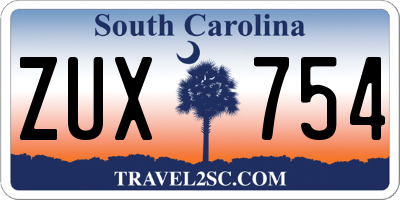 SC license plate ZUX754