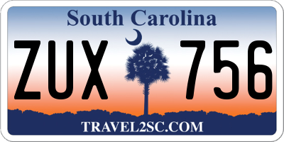 SC license plate ZUX756