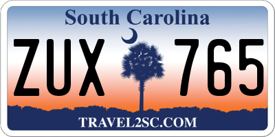 SC license plate ZUX765