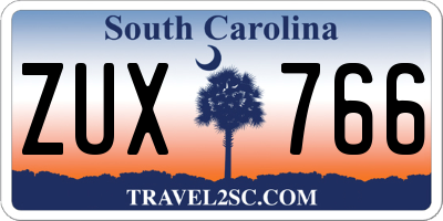 SC license plate ZUX766